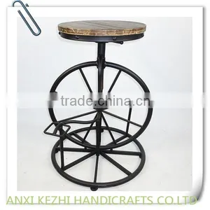 KZ140065 Ancient Round Metal Wood Dinning Room Chair thumbnail-5
