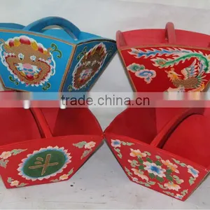 Chinese Antique Colourful Wooden Box thumbnail-1