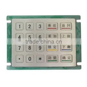 High Quality Stainless Steel Bank 4x4 Matrix 16 Keys Access Control Keypad thumbnail-1