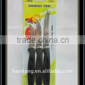 HOT SALE Hign Quality 3pcs Stainless Steel Black Handle Cutlery Set thumbnail-1