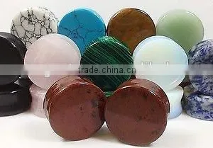 High Polished Organic Stone Ear Expander Rose Quartz Wholesale Stone Ear Plug thumbnail-1