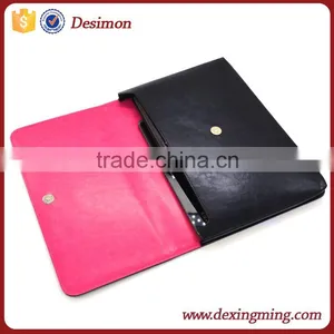 Custom pu Leather Bottom Bag Magnetic Button Leather Laptop Sleeve thumbnail-4