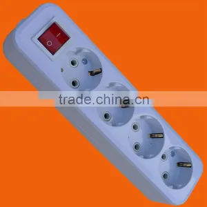 European Style 4 Way Extension Power Strip With Earth With Switch (E8004ES) thumbnail-1