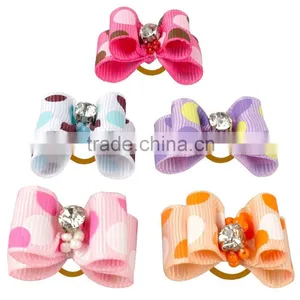 Polka Dots Dog Hair Accessories Doggie Hair Bows thumbnail-1