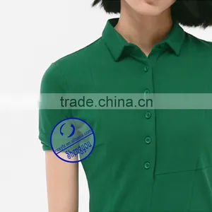 Wholesale Spandex Cotton Plain Blank Women Polo Shirt thumbnail-5