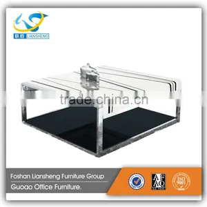 Square White Marble Top Coffee Table CT100 thumbnail-1
