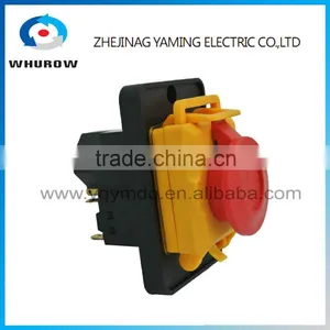 Ignition Momentary Press Push Button Switch YCZ4-A Emergency Stop 7 Pin IP55 Protective Cover On Off Red Green Sign Brass Feet thumbnail-1