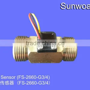 DN20 G3/4" Rate 1.5~50L/min Hall Water Brass Flow Sensor Meter thumbnail-2