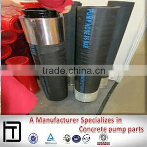 5"x3000mmx2 Ends Steel Wire Reinforcement Pump Truck Rubber Hose thumbnail-1