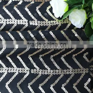 Polyester Chiffon Fabric Gold Sequin Fabric Polyester Chiffon thumbnail-1