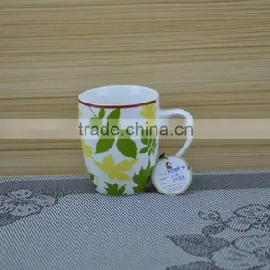 11OZ Flower Design With Colorful Decal Print Tea Cups, Shiny Surface Porcelain Mug, KL5016-335 thumbnail-6
