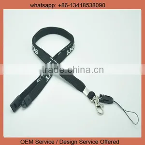 Custom Printed Black Round Braided Lanyards With Breakaway thumbnail-1