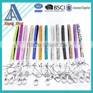 Short PU Leather Lanyard and Strap With Colorful Rhinestone thumbnail-2