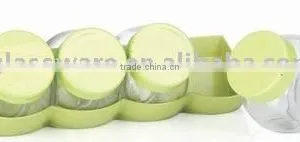 5PC GLASS SPICE JAR SET thumbnail-1