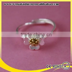 Korea Flower Opening Ring Adjustable 925 Sterling Silver Rings thumbnail-1