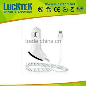 Car Charger With Spring Cable for Iphone thumbnail-1