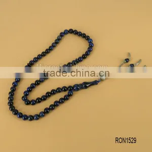 Creative Products 66pcs 8mm Lapis Tasbeeh Beads Tesbih Islamic Prayer Beads thumbnail-1