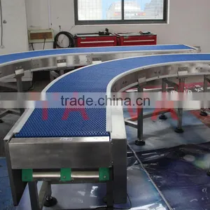 Customized Plastic Blue Color 90 Degree Curve Belt Conveyor thumbnail-3