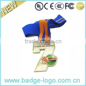 Wholesale Gold Custom Medals, Number Medals With Ribbons thumbnail-1