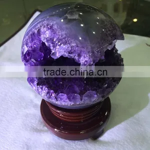 Natural Amethyst Geode Sphere Crystal Ornaments For Sale thumbnail-1