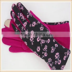 Florar Print 100% Fleece Cycling Wool Gloves thumbnail-1