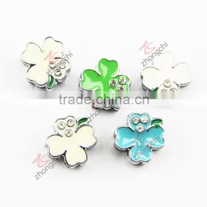 Lucky Clover Flat Metal Square Hole Spacer Charm Beads (JP08) thumbnail-3