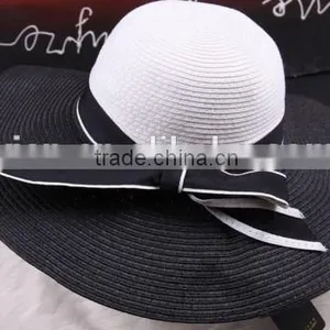 2016 Latest Design Summer Beach Paper Straw Hat Younger Girl Favourite Bowknot Ladies Cheap Straw Hat thumbnail-4