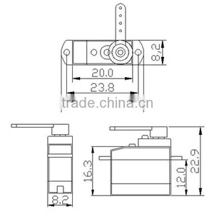K-power P0025 rc Analog Plastic Gear Coreless Motor Micro Servo thumbnail-4