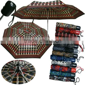 3 Folding Beautiful Check Design Mini Umbrella thumbnail-1