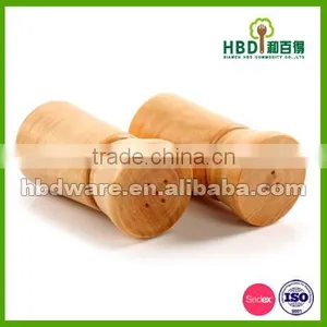 Hot Products Rubber Wood Salt And Pepper Shaker Set Wholesale thumbnail-2