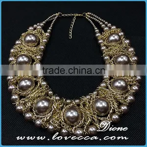 Hot Christmas Gift Jewelry Exaggerate Gold Chain Big Stone Collar Necklace thumbnail-1