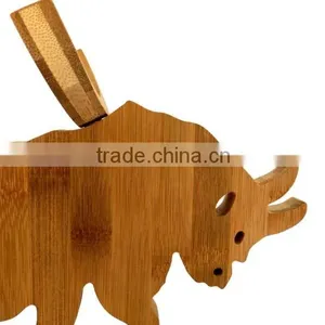 WR027/100% Bamboo Material Hot Sale Bull-Shaped Folding Bamboo Wine Rack thumbnail-3