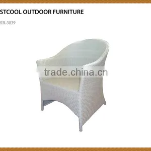Cheap Outdoor Furniture PE Rattan White Reclining Chair thumbnail-1