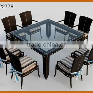 9PCS Square Rattan Dining Set thumbnail-1