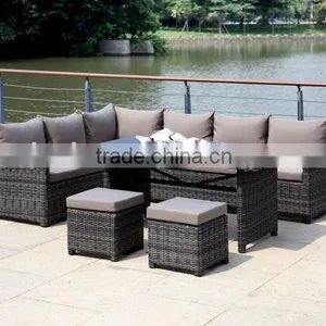 Garden Furniture Rattan Sofa Set of Outdoor Wicker Table Set thumbnail-1