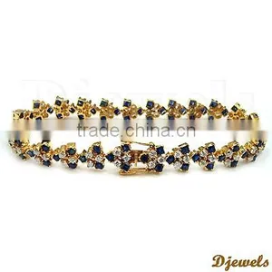 Diamond Gold Bracelet, Gold Bracelet, Ladies Jewelry thumbnail-1
