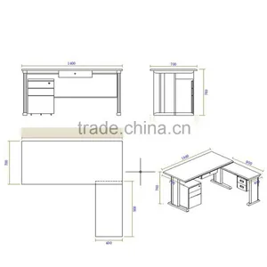 Factory Directly Office Furniture L Shaped Computer Desk With MDF Top Board thumbnail-2