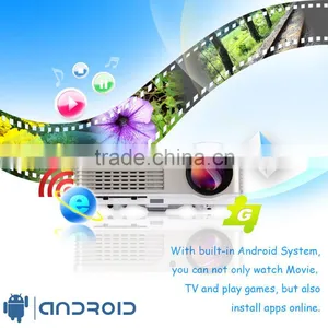 LED Projector With 2600 Lumens, Android Projector WiFi Wireless Network thumbnail-5