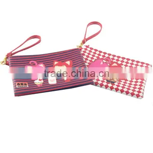 New Women Lady Cute Leather Cosmetic Coin Cellphone Makeup Pouch Bag Custom Pu Printing Wallet thumbnail-3