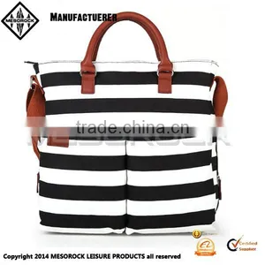 High Quality White and Black Stripe Diaper Tote Bag Baby Diaper Bag thumbnail-2