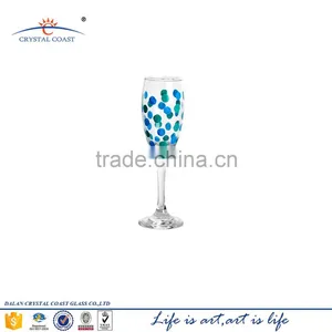 Hot Promotional Hand Blown Color Dots Wine Glass Goblet thumbnail-1