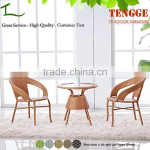TG-8070 3 Pieces Outdoor Furniture Rattan Cheap Cafe Tables and Chairs thumbnail-1