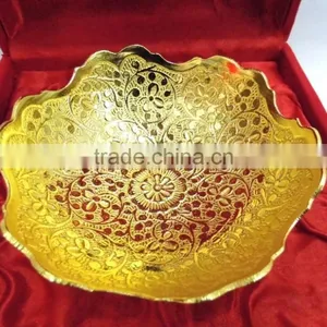 Promotional Gift, Corporate Gift Item Gold Plated Brass Bowl thumbnail-2