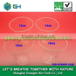 15oz Compoastable Material PLA/polylactic Acid Plastic Ice Cream Cup thumbnail-1