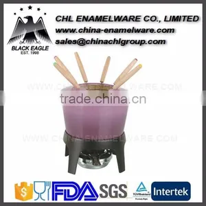 High Quality Smokeless Cast Iron Enamel Coating Wok thumbnail-3