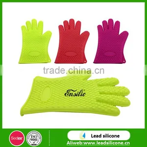 Heat Resistant Silicone Cooking Baking Gloves for Oven Mitt thumbnail-1