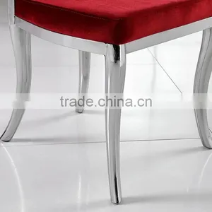 Red Velvet High Back Dining Chair for Banquet thumbnail-6