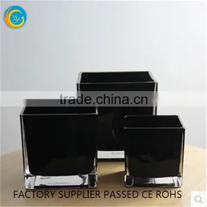Square Glass Flower Vases Glass Candle Jars for Homedecoration thumbnail-5