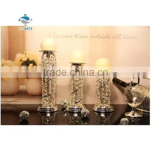 Fashionable String Flowers Design Crystal Decoration Wedding Candlestick thumbnail-1