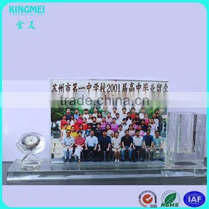 Photo Frame Engraved Crystal Office Pen Holder For Promotional Items thumbnail-1